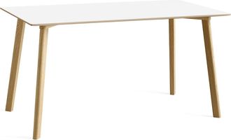 HAY Copenhague CPH Deux 210 2.0 Esstisch, 140 x 75 cm, Eiche matt lackiert / Laminat pearl white