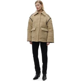 Day Birger Et Mikkelsen Merce Rhombus Quilt Jacket in Elmwood at Nordstrom, Size 10