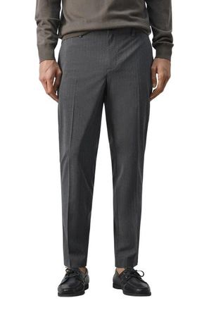 Mango Slim Fit Pleat Front Pants in Grey at Nordstrom, Size 32