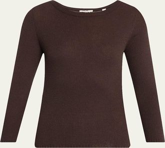 Vince Boat-Neck Cashmere-Silk Top