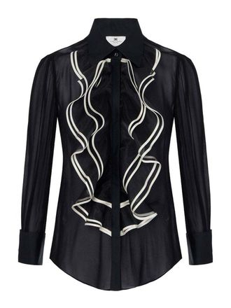 Elisabetta Franchi Black And Butter Two-Tone Shirt