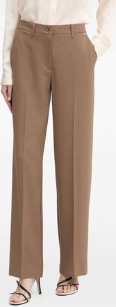 Guess Co pressed-crease trousers - women - Polyester/Elastane - S - Brown