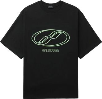 We11done T-shirt Sporty Sheldon con stampa grafica - Nero