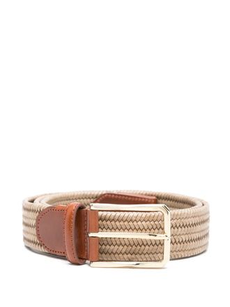 Canali woven belt - men - Calf Leather - 90 - Neutrals