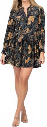Ulla Johnson Simona Silk Long Sleeve Mini Dress In Nuit