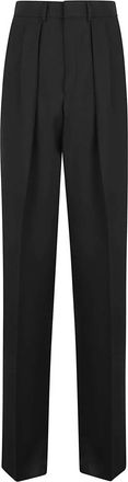 Tom Ford Broken Twill Double Pleat Pant - Heren - Straight fit broeken - Zwart - L - Wol - Broeken