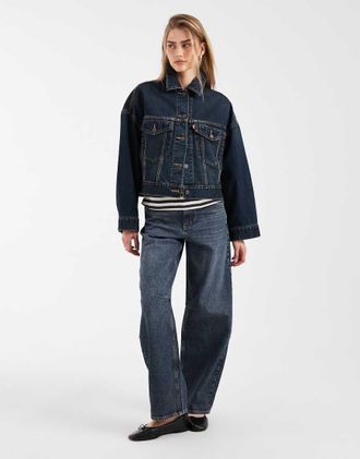 Levi's giacca trucker in denim corta e ampia blu