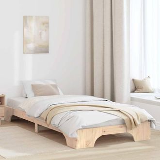 Berkfield Home Bed Frame Natural Pine Wood 100 x 200 cm Durable Bed Frame in Beige