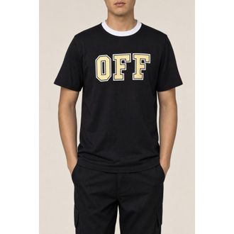 Off-white Mens Black Cotton Short Sleeve Shirt, Size L
