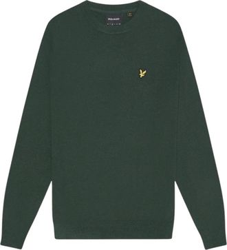 Lyle & Scott Truien & Vesten, Heren, Groen, M, Katoen, Cotton Merino Crew Neck Jumper