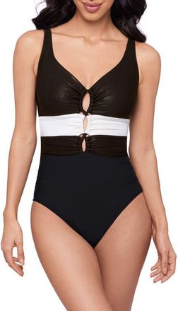 Magic Suit By Miraclesuit Block Party Alice One-Piece Swimsuit in Black at Nordstrom, Size 16
