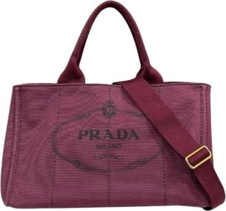 Prada Pre-owned Canapa Shoulder Bag - Dames - Vintage Shopper - Rood - ONE Size - Vintage