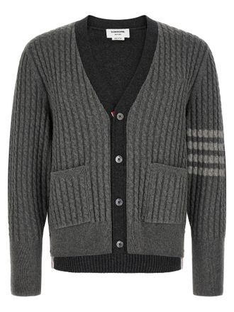 Thom Browne Gray Virgin Wool Mens Cardigan