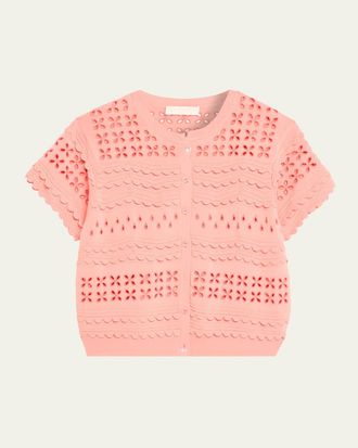 Ulla Johnson Abriana Eyelet Cropped Cardigan