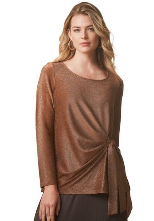 Jessica London Shimmery Side-Gathered Tunic in Brown Shimmer at Nordstrom, Size 20