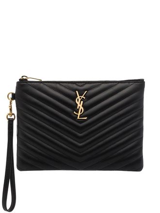 Saint Laurent Cassandre quilted leather purse - women - Calf Leather - OS - Black