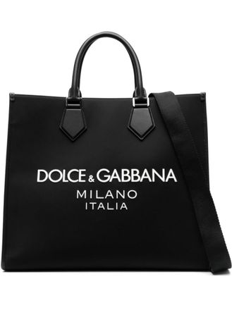 Dolce & Gabbana Black Logo Large Tote Bag