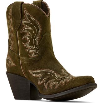 Ariat Chandler X Toe Western Boot in Soft Olive Suede at Nordstrom, Size 6.5