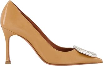 Amina Muaddi Camelia Pearly Patent 90 Pumps - Dames - Pumps - Bruin - 37 EU - Leer - Schoenen