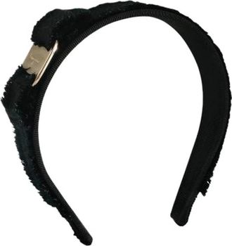 Ferragamo Pre-owned Accessories, female, Black, Size: ONE SIZE Pre-owned Vara Ribbon Fringe Headband Hair Accessory