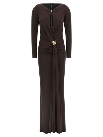 Elisabetta Franchi Brown Viscose Long Womens Dress