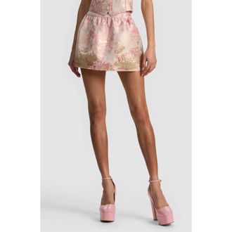 Alice & Olivia Ella Toile Jacquard Miniskirt in English Rose Toile at Nordstrom, Size 10