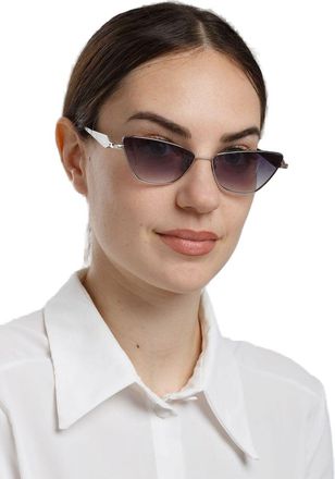 Ana Hickmann Womens Sunglasses Silver-Black Metal Eyewear - Silver/black