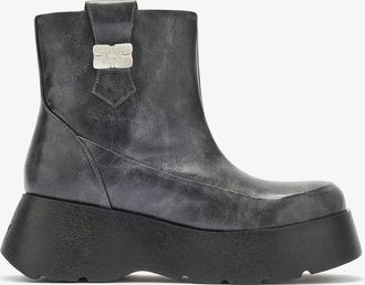 Ganni Grey Kat Low Boots in Dark