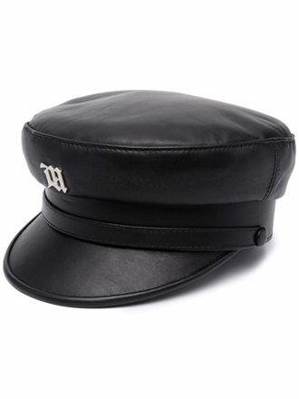 Misbhv Cappello baker boy con placca logo - Nero