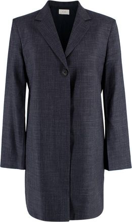 The Row Navy Wool and Silk Blend Longline Blazer Size XS