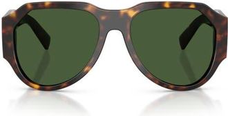 Dolce & Gabbana 58mm Pilot Sunglasses in Havana /Dark Green at Nordstrom