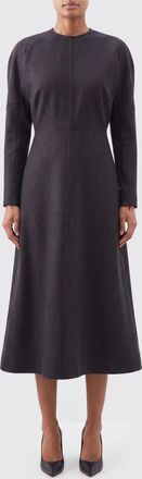 Victoria Beckham Abito midi Dolman in lana vergine a maniche lunghe