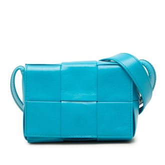 Bottega Veneta Pre-owned Bottega Veneta Candy Paper Calfskin Intrecciato Cassette Crossbody Unisex VZTC91CK7V7KLMV6