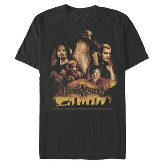 The Lord Of The Rings Mens Character Heads T-Shirt, Black, XXL Tall