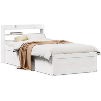vidaXL Vidaxl - Estructura De Cama Con Cabecero Madera Pino Blanco 75x190 Cm