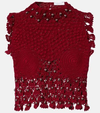 Paco Rabanne Top in cotone crochet