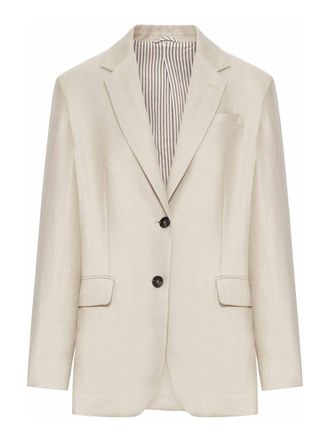 Brunello Cucinelli Single-Breasted Tailored Linen Jacket
