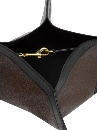 Yuzefi Womens Shoulder Bag Wonton Pebble Leather Brown