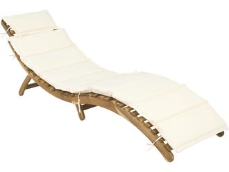Habitat et Jardin Tumbona De Madera yakarta Con Cojines - Beige