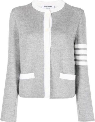 Thom Browne Gray Wool Womens Cardigan