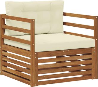 vidaXL Sof&aacute; De Exterior Madera De Acacia S&oacute;lida Y Poli&eacute;ster Vidaxl