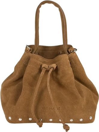 Vic Mati&eacute; Soho Zachte Su&egrave;de Bucket Bag - Dames - Schoudertassen - Bruin - ONE Size - Su&egrave;de - Tassen