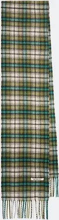 Auralee Checked fringed cashmere scarf