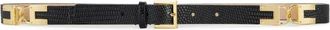 Elisabetta Franchi Leren riem met slangenprint - Dames - Riemen - Zwart - S - Leer - Accessoires