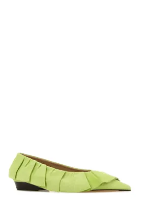 J.W.Anderson Womens Pastel Green Suede Ballerinas Limegreen Ballerine Flat Shoes