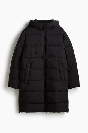 H&M Lange Pufferjacke - Schwarz