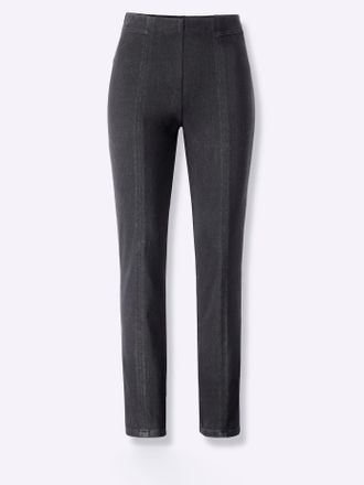 COSMA Schlupfjeans COSMA, Damen, Gr. 36, Normalgr&ouml;ssen, schwarz (schwarz denim), 60% Baumwolle, 30% Polyester, 10% Elasthan, unifarben, lang, Jeans Schlupfj