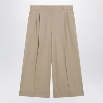 The Row Pleated culotte pants in cotton blend, beige