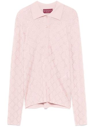 Gucci GG-monogram polo top - Pink