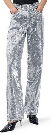 Rag & Bone Shea Sequin Straight Leg Jeans in Stelsequin at Nordstrom Rack, Size 26
